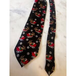 Mens Silk Neck Tie Santa Claus Rudolph Christmas Novelty Holiday Career Party